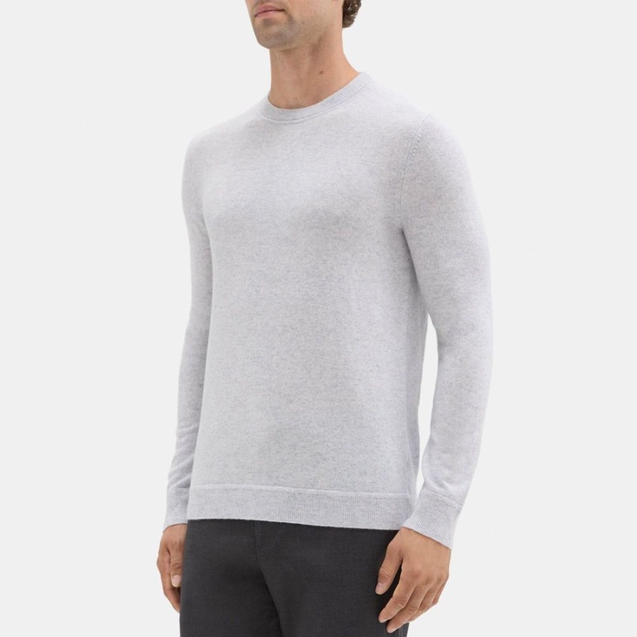 Men Theory Outlet | Crewneck Sweater In Cashmere Whale Grey