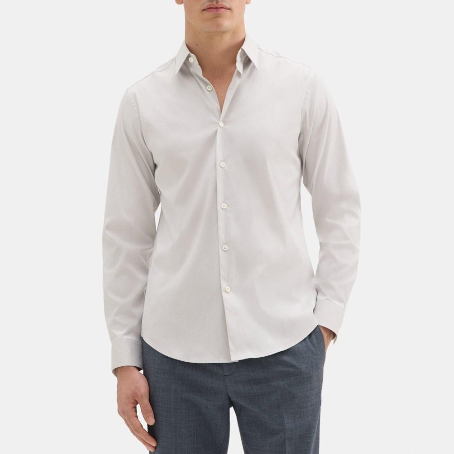 Men Theory Outlet | Tailored Shirt In Stretch Cotton Vapor