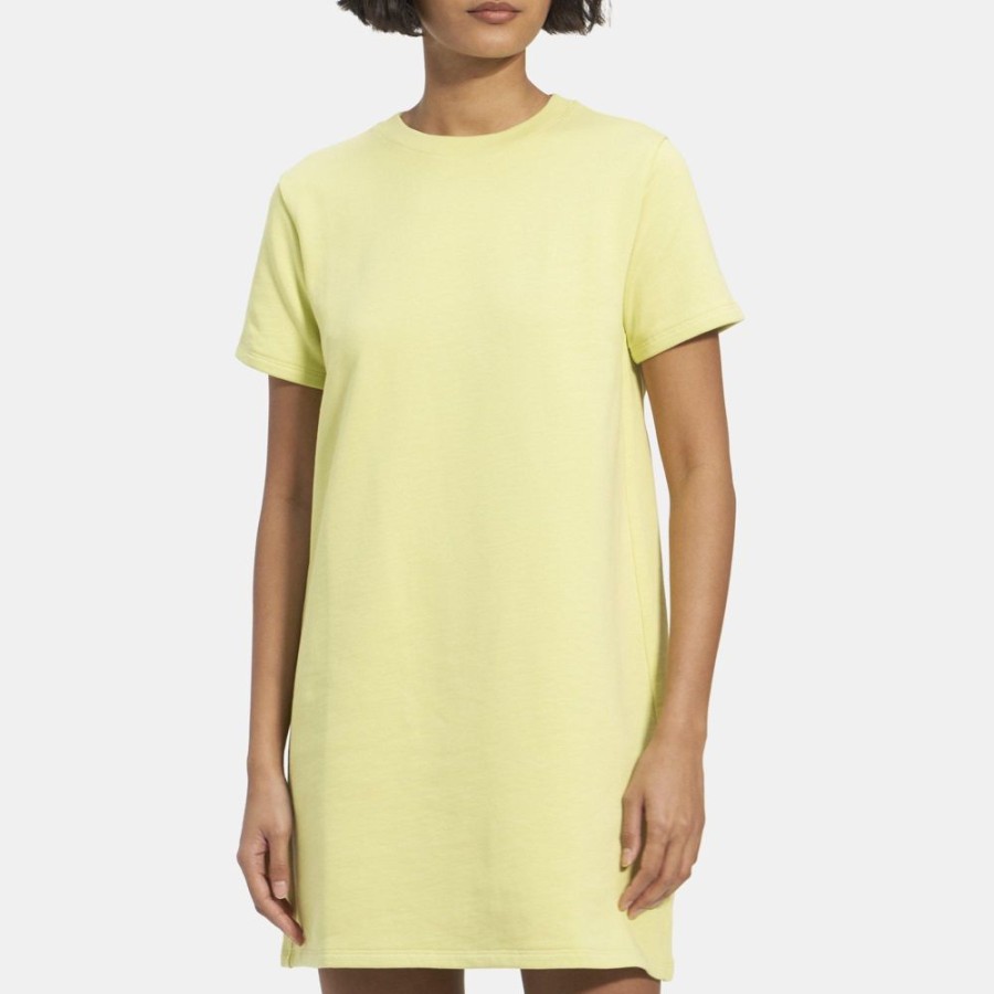 Women Theory Outlet | T-Shirt Dress In Cotton Terry Key Lime