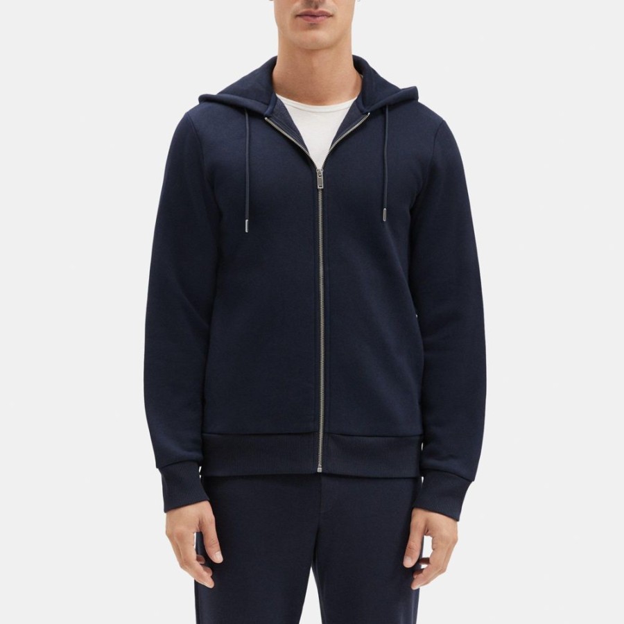 Men Theory Outlet | Zip-Up Hoodie In Cotton Blend Fleece