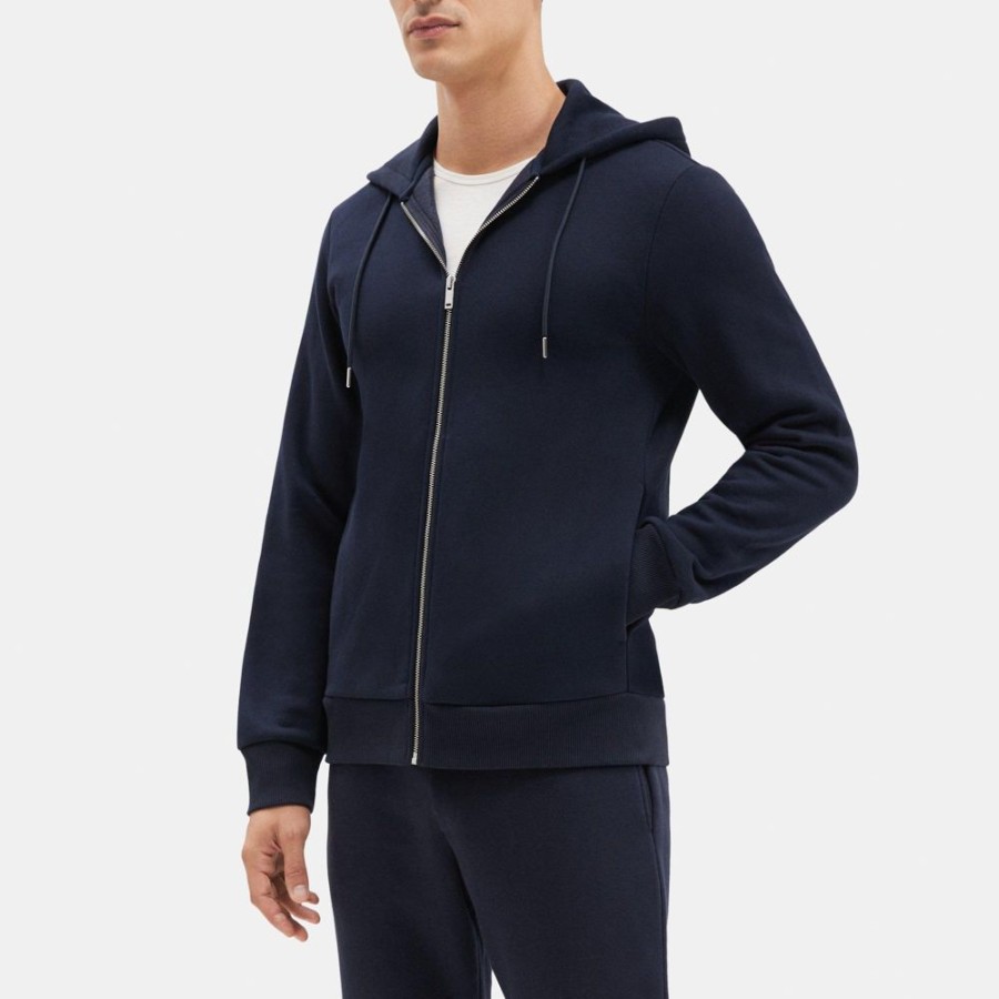 Men Theory Outlet | Zip-Up Hoodie In Cotton Blend Fleece