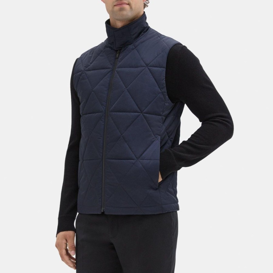 Men Theory Outlet | Berli Vest In Technical Taffeta Eclipse