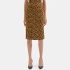 Women Theory Outlet | Jacquard Pencil Skirt In Compact Stretch Knit Camel/Black