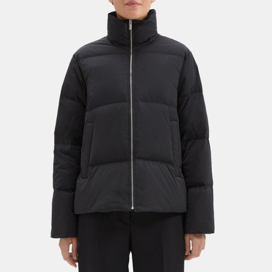 Women Theory Outlet | Puffer Jacket In City Poly Black