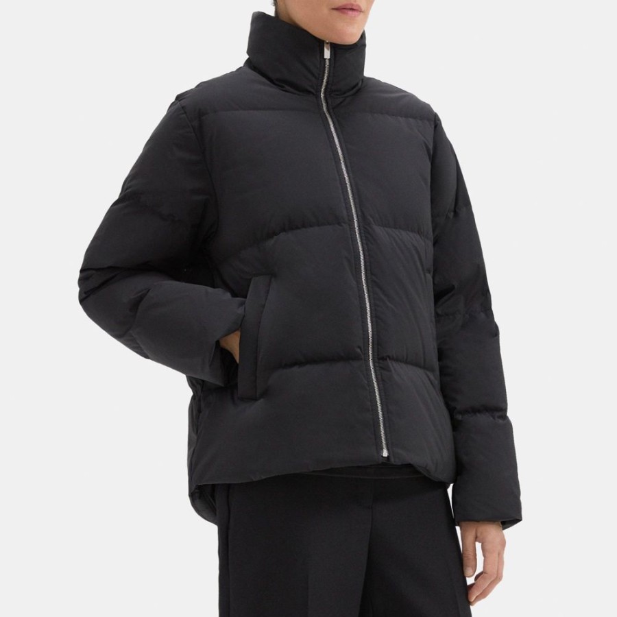 Women Theory Outlet | Puffer Jacket In City Poly Black