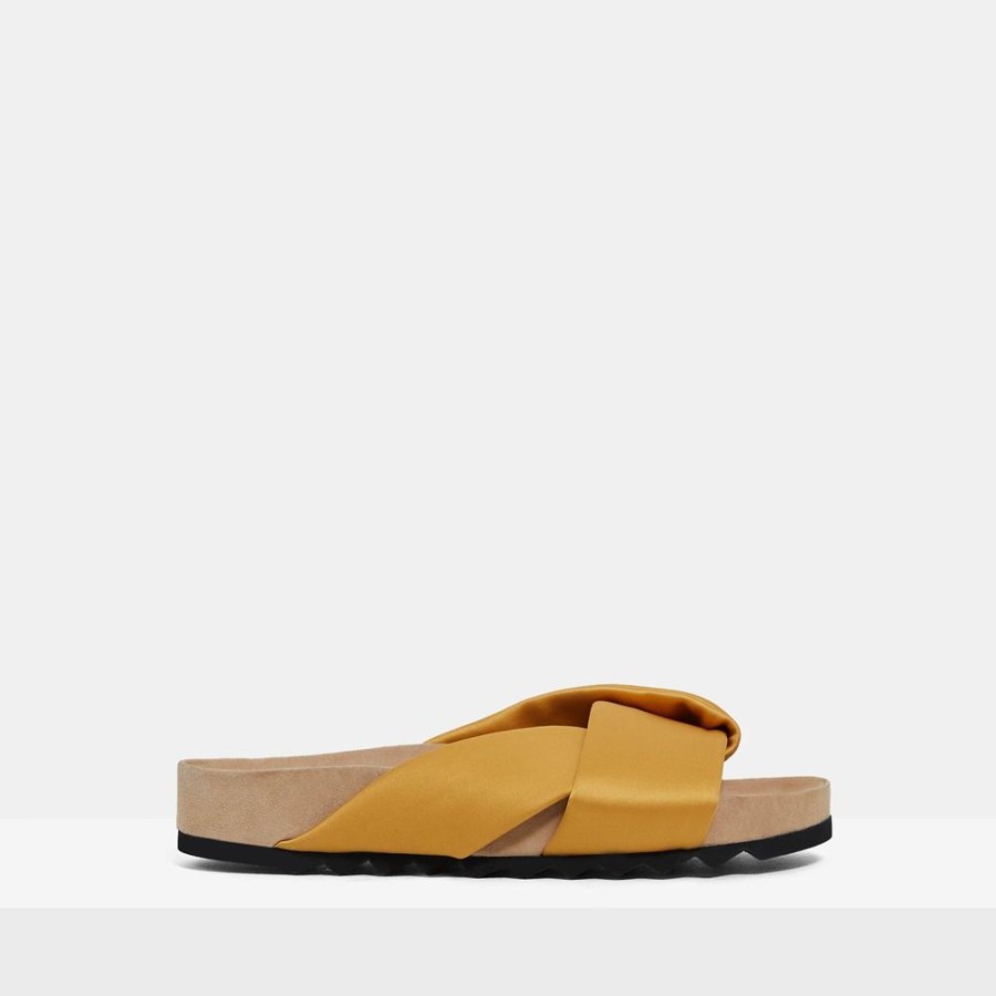 Women Theory Outlet | Folded Slide In Satin Amber