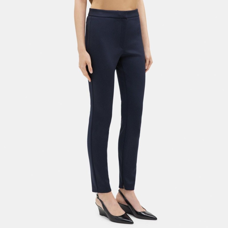 Women Theory Outlet | Slim Pant In Tech Knit Deep Navy