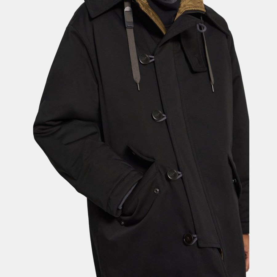 Men Theory Outlet | Hooded Cotton Parka Black