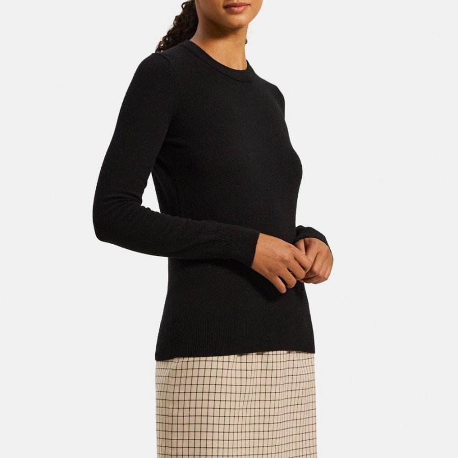 Women Theory Outlet | Crewneck Sweater In Cashmere Black