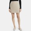 Women Theory Outlet | Mini Pencil Skirt In Wool-Cashmere Beige Multi