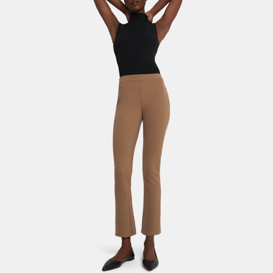 Women Theory Outlet | Slim Kick Pull-On Pant In Scuba Truffle