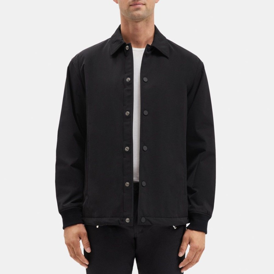 Men Theory Outlet | Coach Jacket In Tech Twill Black