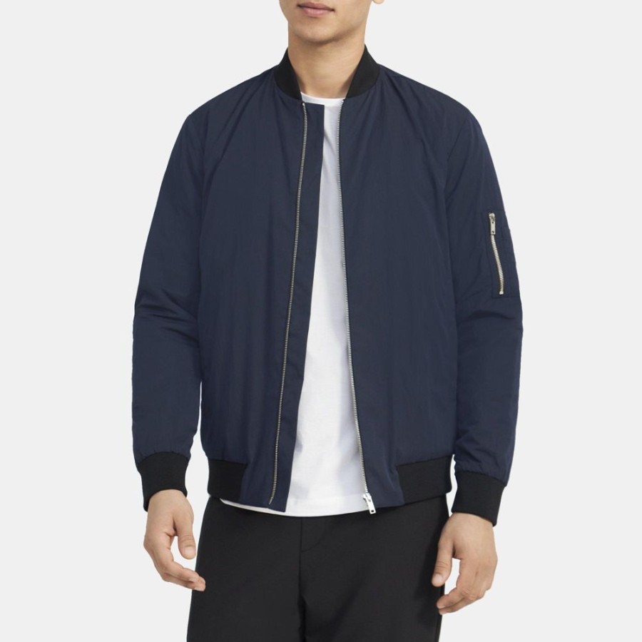 Men Theory Outlet | Bomber Jacket In Tech Poly Eclipse