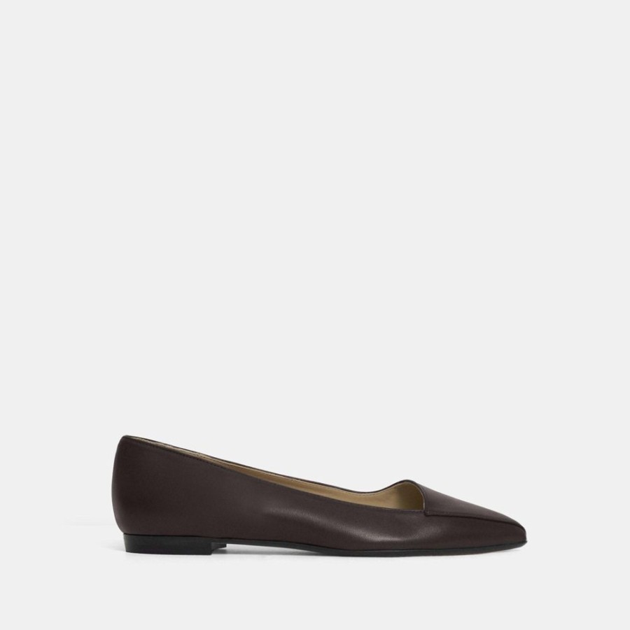 Women Theory Outlet | Pointed Flat In Leather