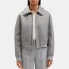 Women Theory Outlet | Bomber Jacket In Shearling Grey