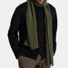 Men Theory Outlet | Camden Scarf In Ribbed Cashmere Olive Branch