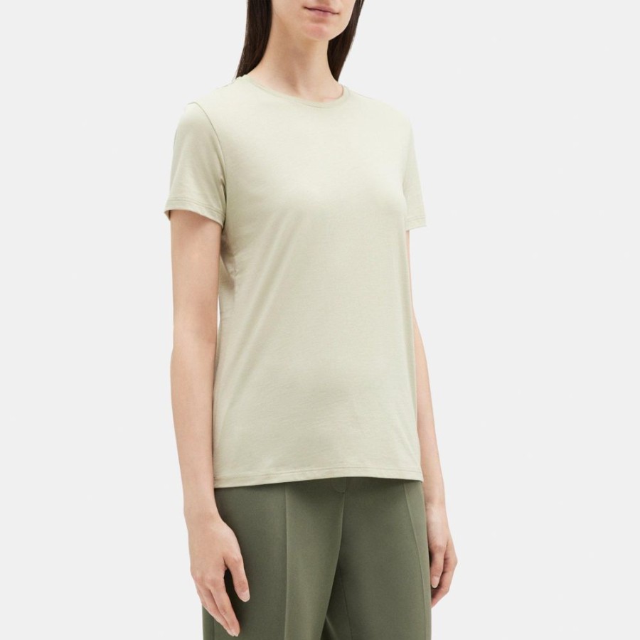 Women Theory Outlet | Crewneck Tee In Organic Cotton