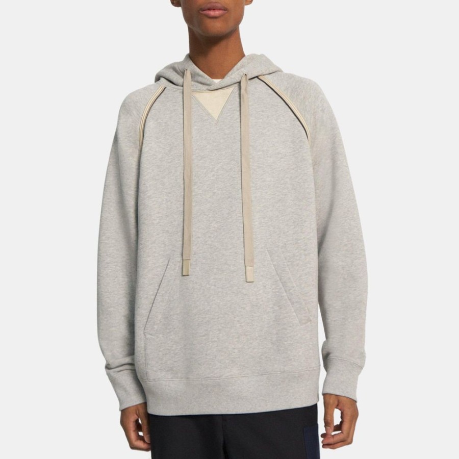 Men Theory Outlet | Cotton Terry Hoodie Heather Grey