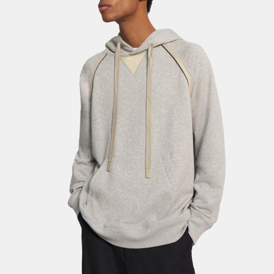 Men Theory Outlet | Cotton Terry Hoodie Heather Grey