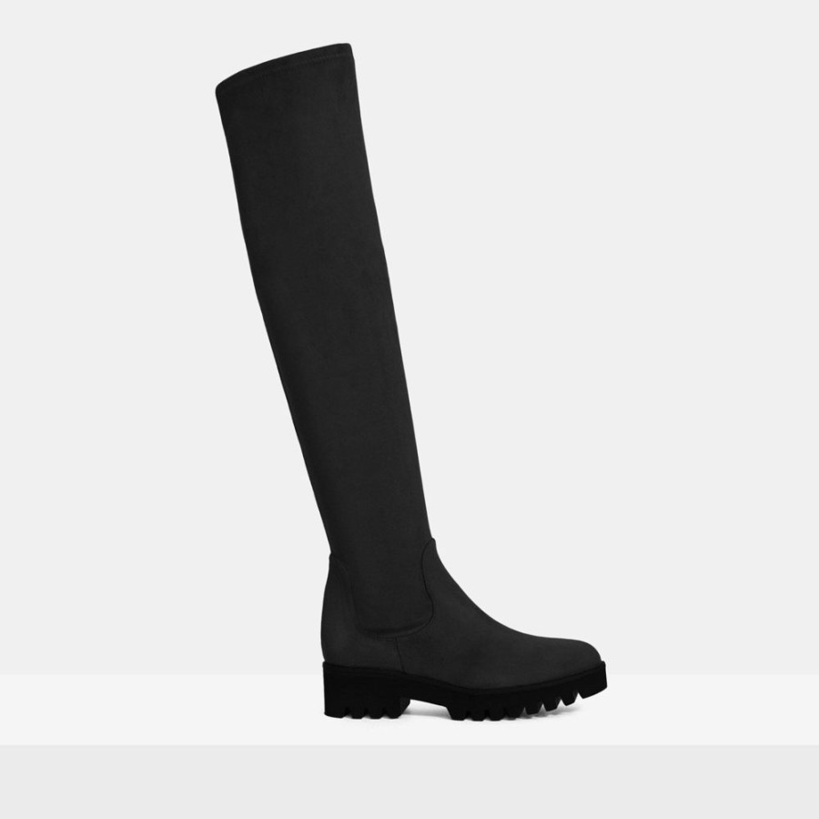 Women Theory Outlet | Over-The-Knee Boot In Faux Suede Black