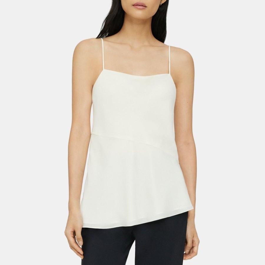 Women Theory Outlet | Draped Camisole In Recycled Georgette Ivory