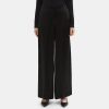 Women Theory Outlet | Relaxed Pull-On Pant In Satin Black