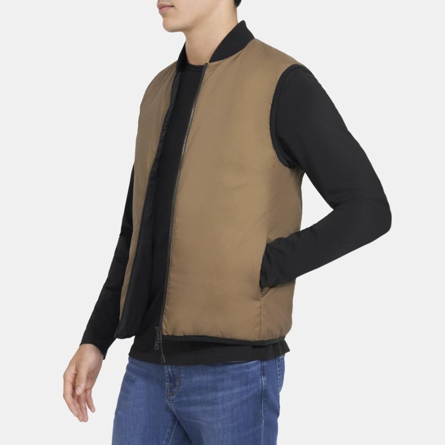 Men Theory Outlet | Puffer Vest In Water-Resistant Nylon Fawn