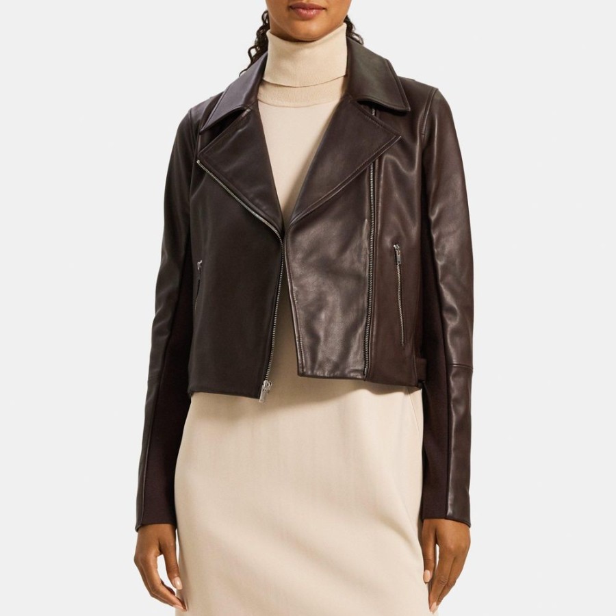 Women Theory Outlet | New Moto Jacket In Leather