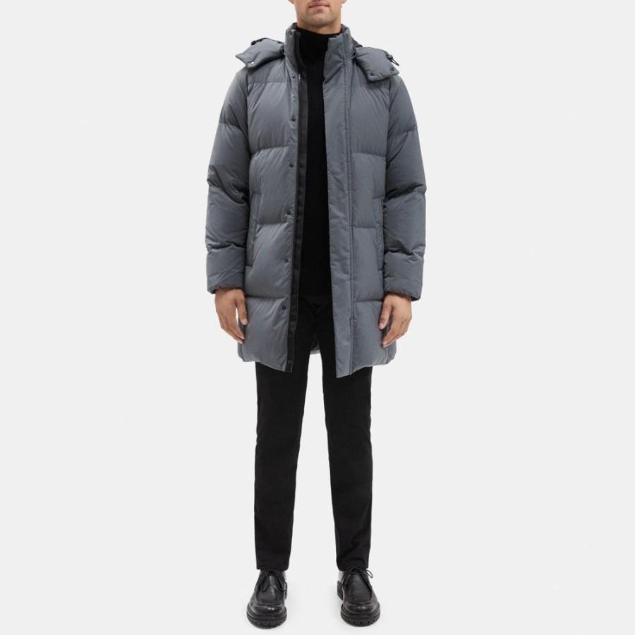 Men Theory Outlet | Hooded Jacket In City Poly Graphite