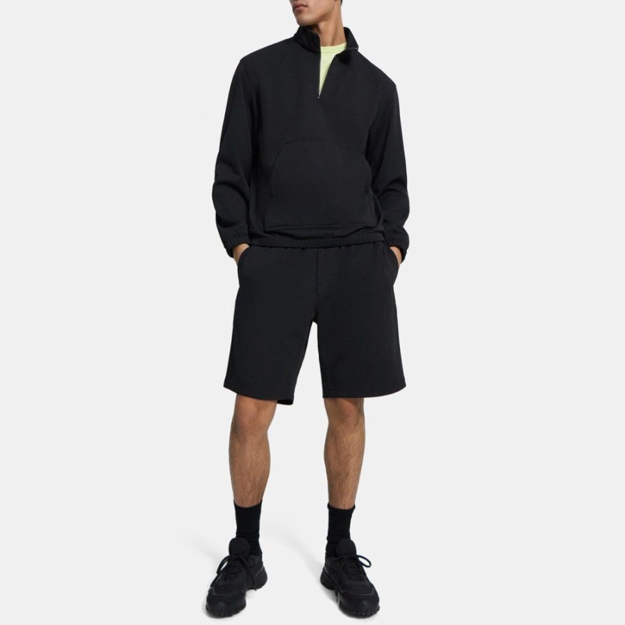 Men Theory Outlet | Half-Zip Sweater In Knit Blend Black