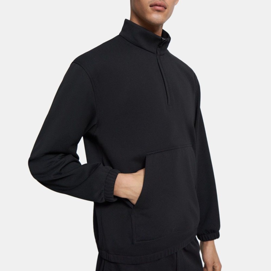 Men Theory Outlet | Half-Zip Sweater In Knit Blend Black