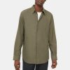 Men Theory Outlet | Long-Sleeve Shirt In Cotton Flannel Olive