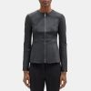 Women Theory Outlet | Peplum Jacket In Leather Black