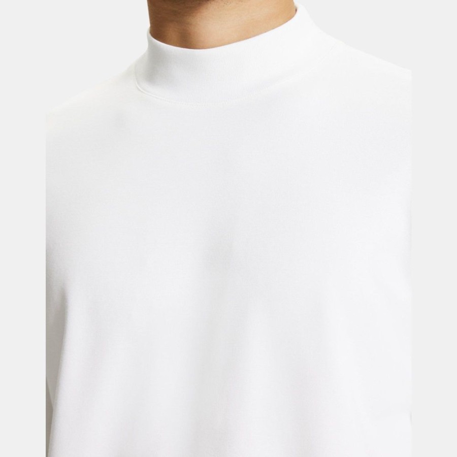 Men Theory Outlet | Mock Neck Long-Sleeve Tee In Stretch Jersey White