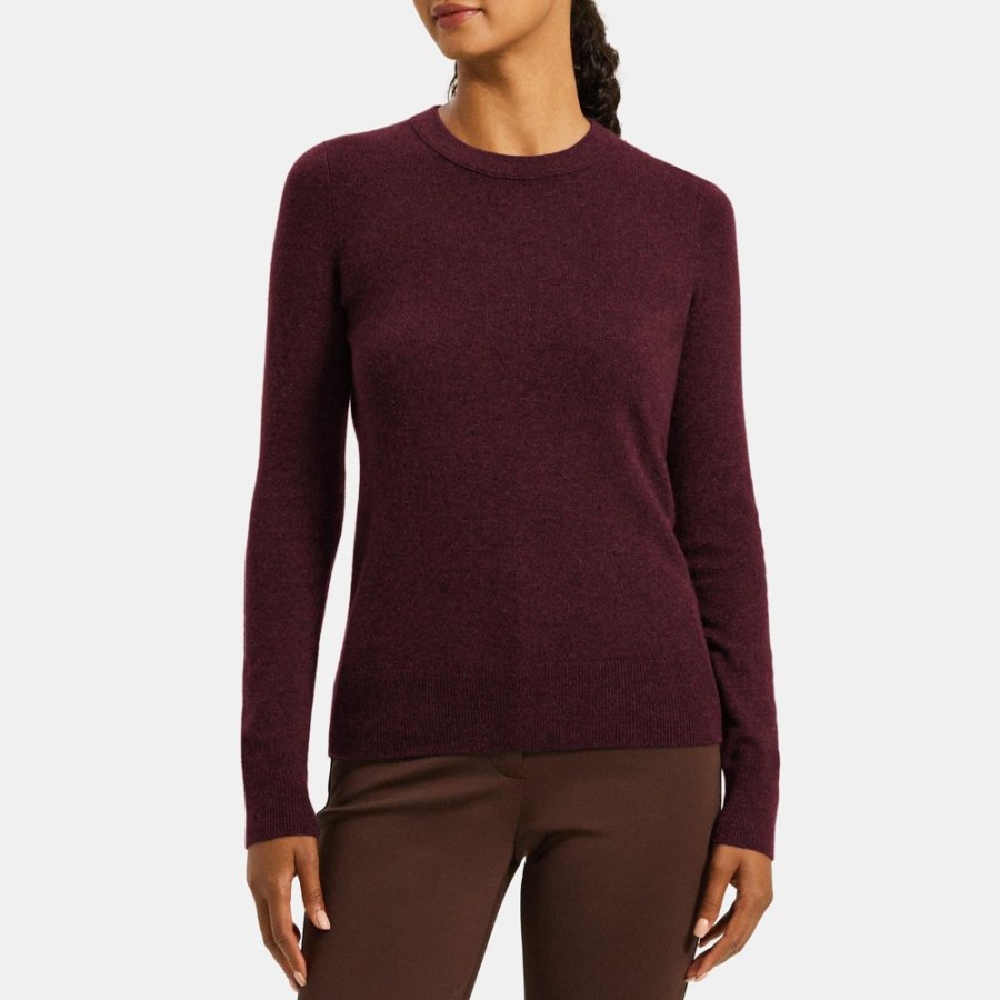 Women Theory Outlet | Crewneck Sweater In Cashmere Cabernet