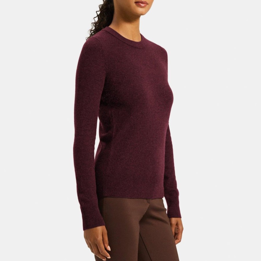 Women Theory Outlet | Crewneck Sweater In Cashmere Cabernet