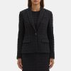 Women Theory Outlet | Slim-Fit Blazer In Textured Ponte Black