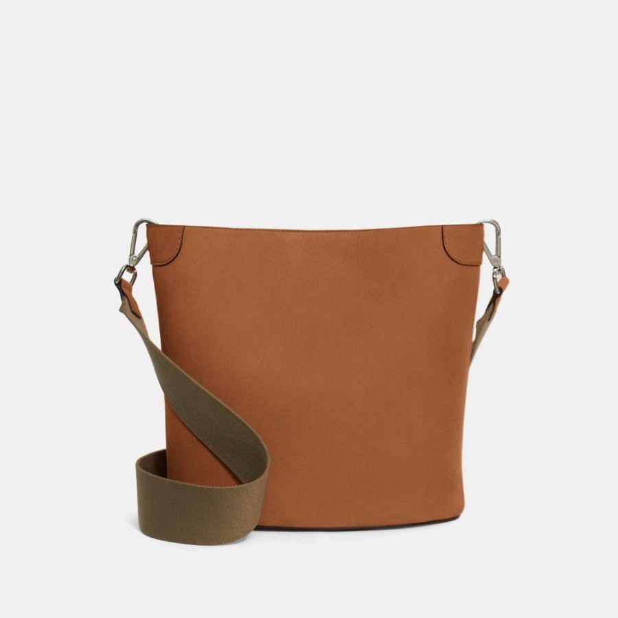 Women Theory Outlet | Bucket Bag In Nubuck Leather Tan