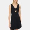 Women Theory Outlet | Cut-Out Mini Dress In Crepe Knit Black