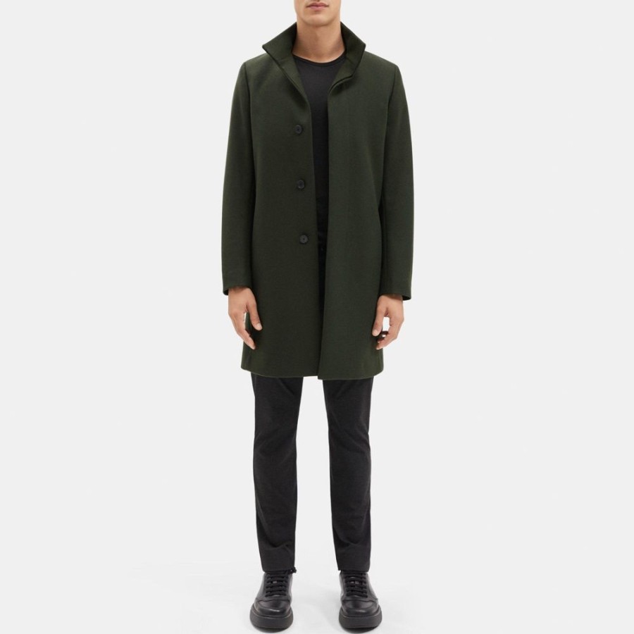 Men Theory Outlet | Single-Breasted Coat In Wool Melton