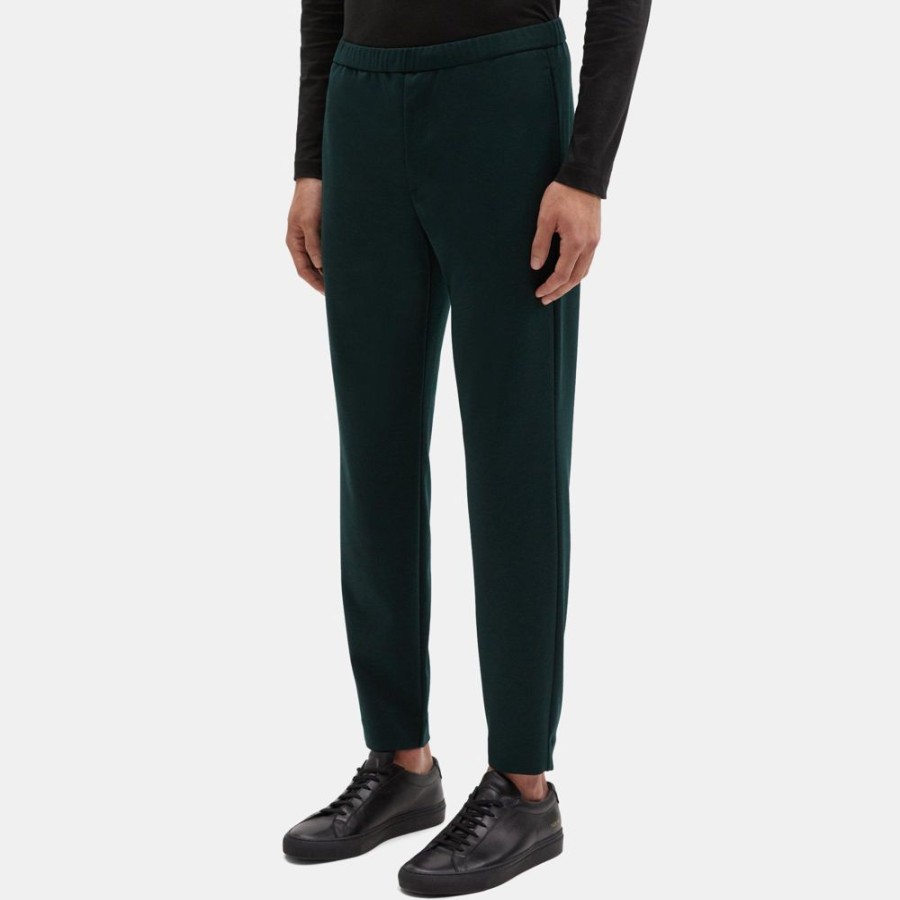 Men Theory Outlet | Jogger In Compact Pique Dark Spruce