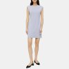 Women Theory Outlet | Embroidered Shift Dress In Crepe Stork/Ivory