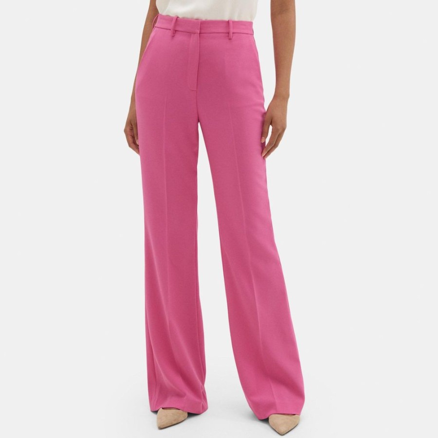 Men Theory Outlet | High-Waist Flare Pant In Crepe Carnation