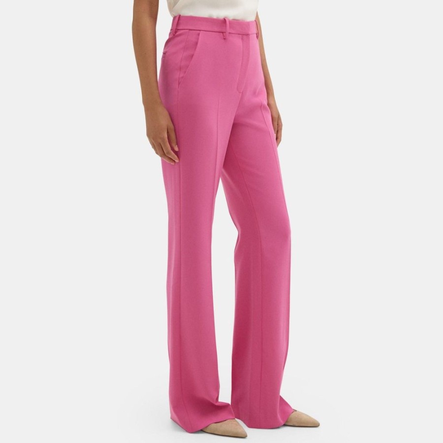 Men Theory Outlet | High-Waist Flare Pant In Crepe Carnation