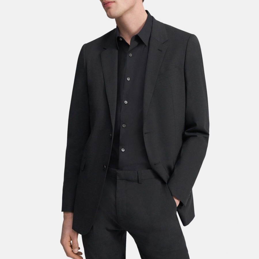 Men Theory Outlet | Structured Blazer In Stretch Wool Charcoal