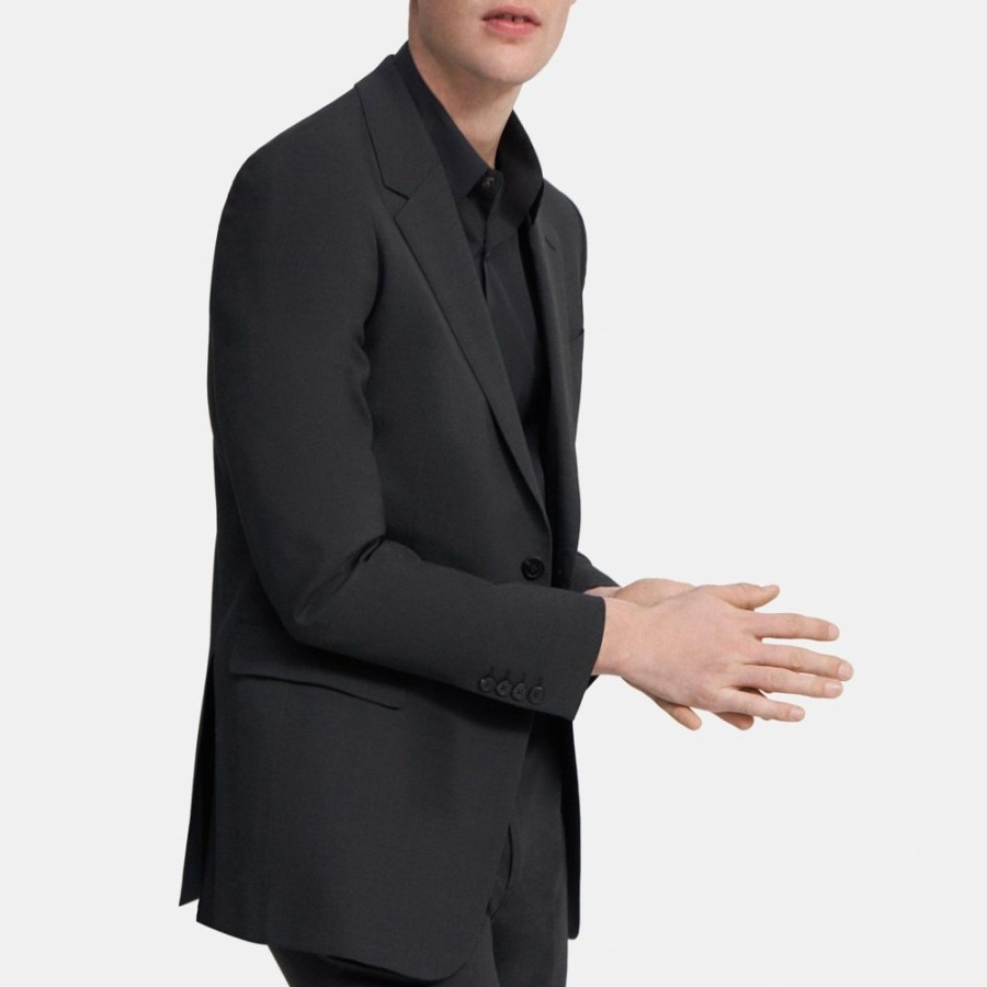 Men Theory Outlet | Structured Blazer In Stretch Wool Charcoal