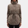 Women Theory Outlet | Combo Puffer Jacket In City Poly Elm