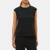 Women Theory Outlet | Scoop Neck Tee In Drapey Pique Black