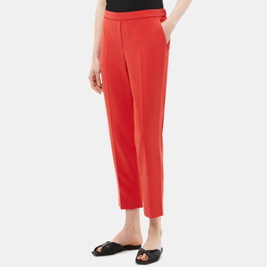 Women Theory Outlet | Slim Cropped Pull-On Pant In Crepe