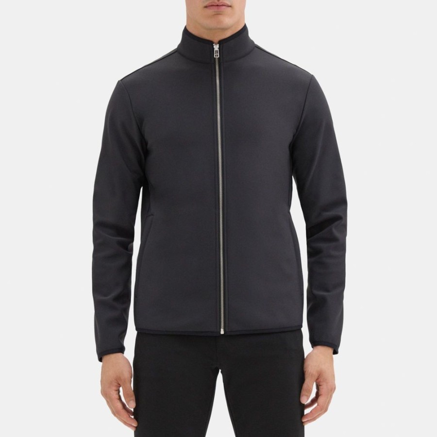 Men Theory Outlet | Zip-Up Jacket In Tech Fleece Black/Black